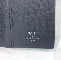 ルイヴィトン LOUIS VUITTON M81554 タイガ ポルトフォイユ ブラザ NM イニシャルYI入り 長財布 グレー ICチップ 【中古】KB-8039_画像8