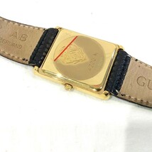 グッチ（GUCCI）スクエアクオーツウォッチ　ローマ数字　ユニセックス　腕時計 ブラック×ゴールド 4200M カードあり【中古】KB-8043_画像5