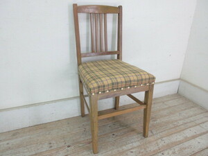 張替え済！古い楢材の椅子②F413　　　　　アンティーク家具ドクターチェア子供椅子店舗什器カフェ什器無垢材古家具