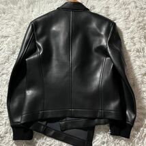 美品 1980s コムデギャルソン COMME des GARCONS ライダースジャケット ブルゾン アシンメトリー 変形 ブラック 黒 レザー 男女兼用_画像3