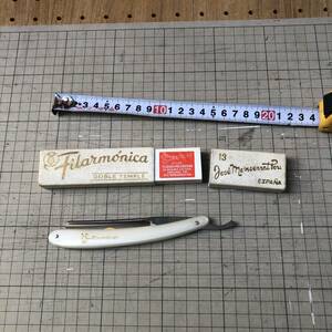 送料無料 美品 西洋カミソリ 箱付 ★ 13 FILARMONICA フィラモニカ 13 、剃刀 RAZOR レザー　再