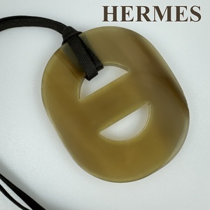 エルメス HERMES ネックレス ペンダント フィデリオGM ラージ バッファローホーン