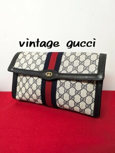 未使用 保管品 gucci シェリーライン クラッチバッグ オールドグッチ 極上