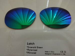 刻印入り！オークリー Latch ラッチ用 カスタム偏光ハイグレードレンズ Polarized Replacement Lense for Latch Sunglass EMERALD GREEN