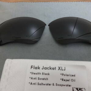 超処分価格！ POLARIZED刻印入り★ フラックジャケット XLJ用 カスタム偏光ハイグレードレンズ BLACK Polarized 新品 Flak Jacket XLJの画像1