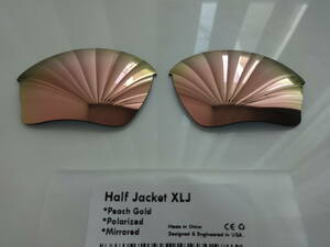 処分価格！★ハーフジャケット1.0　XLJ用 カスタム偏光レンズ PEACH GOLD Color Polarized 新品 HALF Jacket　XLJ