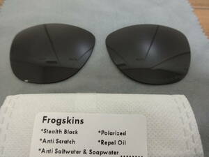 処分価格！POLARIZED刻印入り！★OAKLEY Frogskins フロッグスキン用 ハイグレード偏光 レンズ BLAK Color Frogskin　ANTISALT・OIL