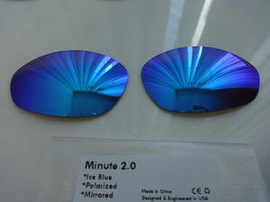 POLARIZED刻印入り！★オークリー ミニッツ2.0用 カスタム偏光レンズ ICE BLUE Polarized 新品 minute 2.0 ミニット