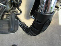 栃木レザー製　サドルレザー　ブラック（黒糸）　エンジンガードカバー（左右セット）　ハーレー　アメリカン　バイク_画像6
