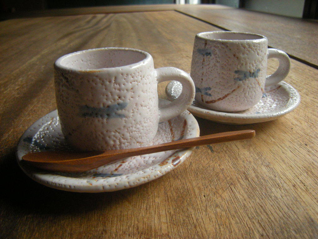 Ike ◇ Mino-Ware [Neu *unbenutzt] Yamaho-Ofen-Steingut, handbemalt rosa Shino-Matchmaking-Kaffeeschüssel und Teller-Set aus 1 Schüssel-Set *Schnäppchen*, Geschirr, Japanisches Geschirr, Andere