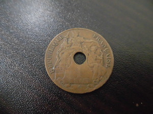 1911 A フランス領インドシナ 1CENT 1セント 銅貨 百分之一 外国銭 古銭 貨幣 硬貨 激安１円スタート