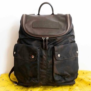 【美品】FELISI 【15/54-CF リュック】 レザー×ナイロン 迷彩 カモフラージュ バックパック バッグ BAG 2402210