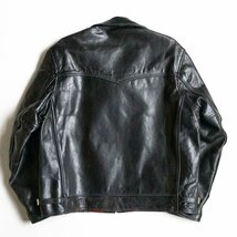 【ビッグサイズ/90s】AERO LEATHER【Highwayman/ ホースハイド レザー ジャケット】42 ブラック エアロレザー 2402413_画像2