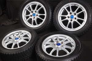 ★バリ山 205/55R16 国産DUNLOP スタッドレス トヨタ用アルミ4本SET ISオーリスアイシスノアハイブリッドブレイドヴォクシーマークII等