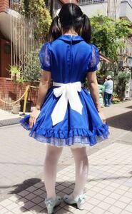 新品　未使用　メイド服　コスプレ 衣装　青ドレス 　ハロウィーン 　Lサイズ 