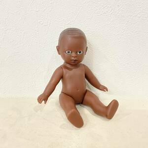 ビンテージ　ヨーロッパ　黒人　赤ちゃん　ソフビドール　人形　インテリア　雑貨　アンティーク　240227
