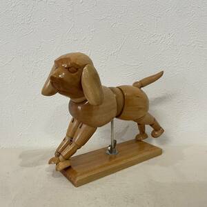 ビンテージ　犬　動物　ウッド　木製　可動式　デザイン　インテリア　雑貨　オブジェ　アンティーク　240228