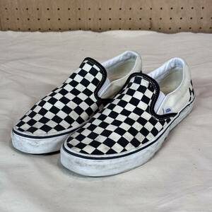 ビンテージ　チェッカーフラッグ　VANS　スリッポン　スニーカー　シューズ　靴　240229