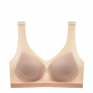 ナイトブラ ノンワイヤーブラ 無縫製シームレスブラ 美乳ブラ 脇高垂れ防止 ブラジャー 3Dカップ 脇肉補正 胸補正睡眠ベージュ size-M