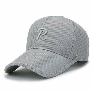 キャップ メンズ 帽子 メッシュ通気構造 UVカット帽子 通気性抜群 日焼け防止 紫外線対策 野球帽スポーツ帽子 UPF50+ 夏-B-グレー