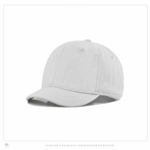 キャップ メンズ 帽子 コットン ツバ短め ショートつば 小さな ツバ短 かわいい ショートブリム BBキャップ 調整可能-ホワイト