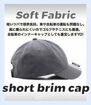キャップ メンズ 帽子 コットン ツバ短め ショートつば 小さな ツバ短 かわいい ショートブリム BBキャップ 調整可能-ネイビー_画像7