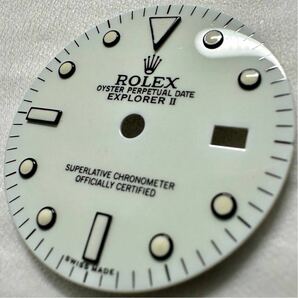 Y ROLEX ロレックス 16570 ダイヤル 文字盤 エクスプローラーⅡ ホワイト 横幅28mm メンズ パーツ アンティーク 時計 982086364の画像2