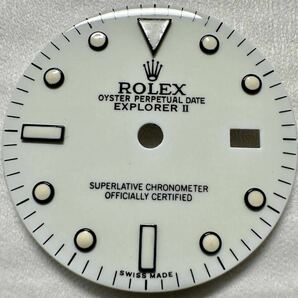 Y ROLEX ロレックス 16570 ダイヤル 文字盤 エクスプローラーⅡ ホワイト 横幅28mm メンズ パーツ アンティーク 時計 982086364の画像4