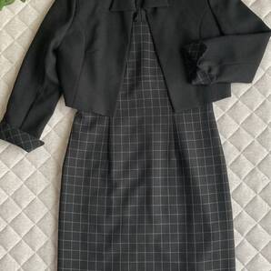 11号 セレモニースーツ セットアップ ワンピーススーツ ARTICLE スフォーマルスーツ 入卒式 黒 ブラック チェック ボレロ