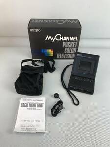 A9682○SEIKO セイコー POCKET COLOR TELEVISION 液晶ポケットカラーテレビ LVD-201 イヤホン TH03 TV 箱/説明書/収納ケース付 レトロ