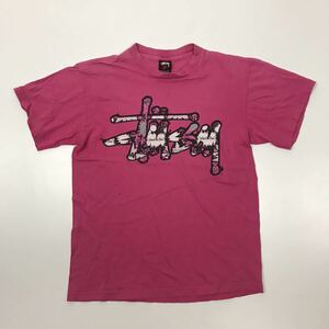 STUSSY ストゥーシー　Tシャツ 半袖 ピンク　Mサイズ