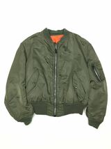 ALPHA INDUSTRIES USA製 アメリカ製 フライトジャケット 90s アルファ MA-1ボンバー ジャケット カーキ系　LARGE_画像1