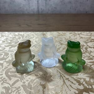 ② LALIQUE/ラリック/カエル/蛙/かえる/レネット/置物/オブジェ/クリスタル/ガラス工芸【美品】