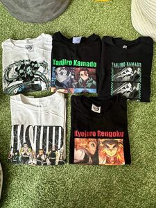 【140】鬼滅の刃　半袖　 Tシャツ　セット　5枚　まとめ売り