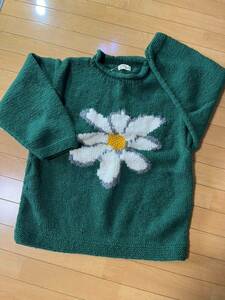 【マクマホンニッティングミルズ】 Roll Neck Knit-Flower Niche MacMahon Knitting Mills Roll Neck Knit Flower