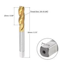 螺旋フルートねじ切りタップ 3/8-16 UNC HSS (高速度鋼) チタンメッキ 小ねじタップ 3フルートタッピングツール_画像2