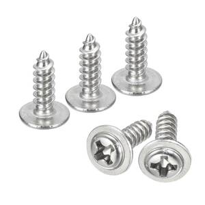 フィリップスパンヘッドタッピンねじ ワッシャー付き ST3x10x7 mm 304ステンレス鋼 木ねじ 全ねじ 100個