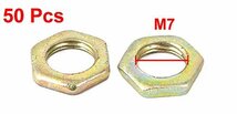 六角ナット 炭素鋼素材 M7x0.75x2mm メスネジ ブロンズトーン 50枚入り_画像2