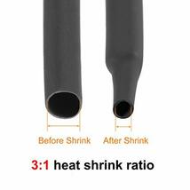 熱収縮チューブ ブラック 優れた電気絶縁 高強度タフネス 高温耐性 防水耐性 15.4mm径 26mm フラット幅 3:1_画像5