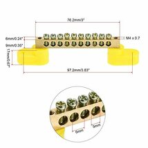 ターミナルアースバー バリア端子台 バスバー 真鍮 10ポジション 配電用 76.2 x 6 x 9mm_画像2