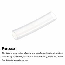 純シリコンチューブ 水エアポンプパイプ 透明シリコンホースチューブ 家庭用 工業用 飲料水用 16mm内径 21mm外径 100mm_画像3