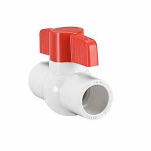ボールバルブ PVC 給水管 スリップエンド 13mm 内径 穴径 赤 ホワイト