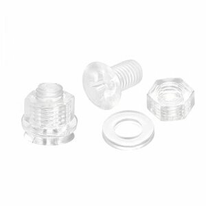 M5 x 10mm プラス小ネジ ナット ナットと平ワッシャー付き プラスチック PC皿頭小ボルト 透明