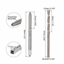 マシンねじフライスタップ ストレートフルートタップ タップビットセット ねじ切り加工 6#-32 UNC 2B 2.6mm M35_画像2