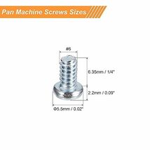 パンヘッドフィリップス機械ネジ 亜鉛メッキ 炭素鋼 十字頭ネジ 全ねじボルト #6-32x6.5mm_画像2