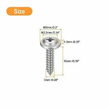 フィリップスパンヘッドタッピンねじ ワッシャー付き ST2x10x5 mm 304ステンレス鋼 木ねじ 全ねじ 100個_画像2