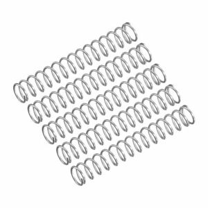 圧縮バネ 304ステンレス鋼 3.5 mm外径 0.2 mmワイヤーサイズ 20 mm自由長さ シルバートーン 5個