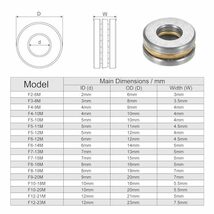 F4-9M スラストボールベアリング 4mm x 9mm x 4mm ブラス製ワッシャー付き A BEC1 10個_画像2