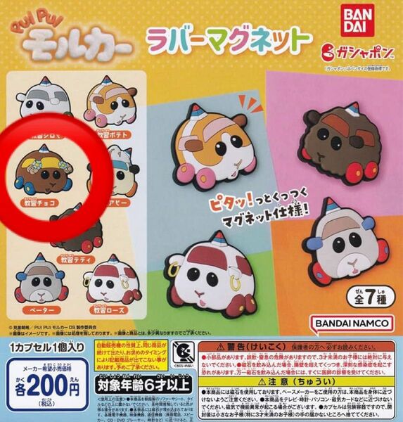 PUI PUIモルカー マグネット ガチャガチャ チョコ