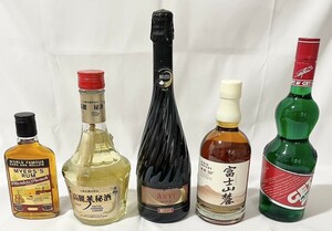 【AS 21704】1円スタート お酒まとめ 5点 富士山麓 ASTL 高麗夢秘酒 ウィスキー ワイン リキュール 果実酒 アルコール 未開封 現状品